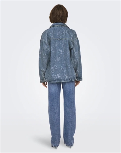 Only - Emmie Rhinst Denim Skjorte - Medium Blue Denim 